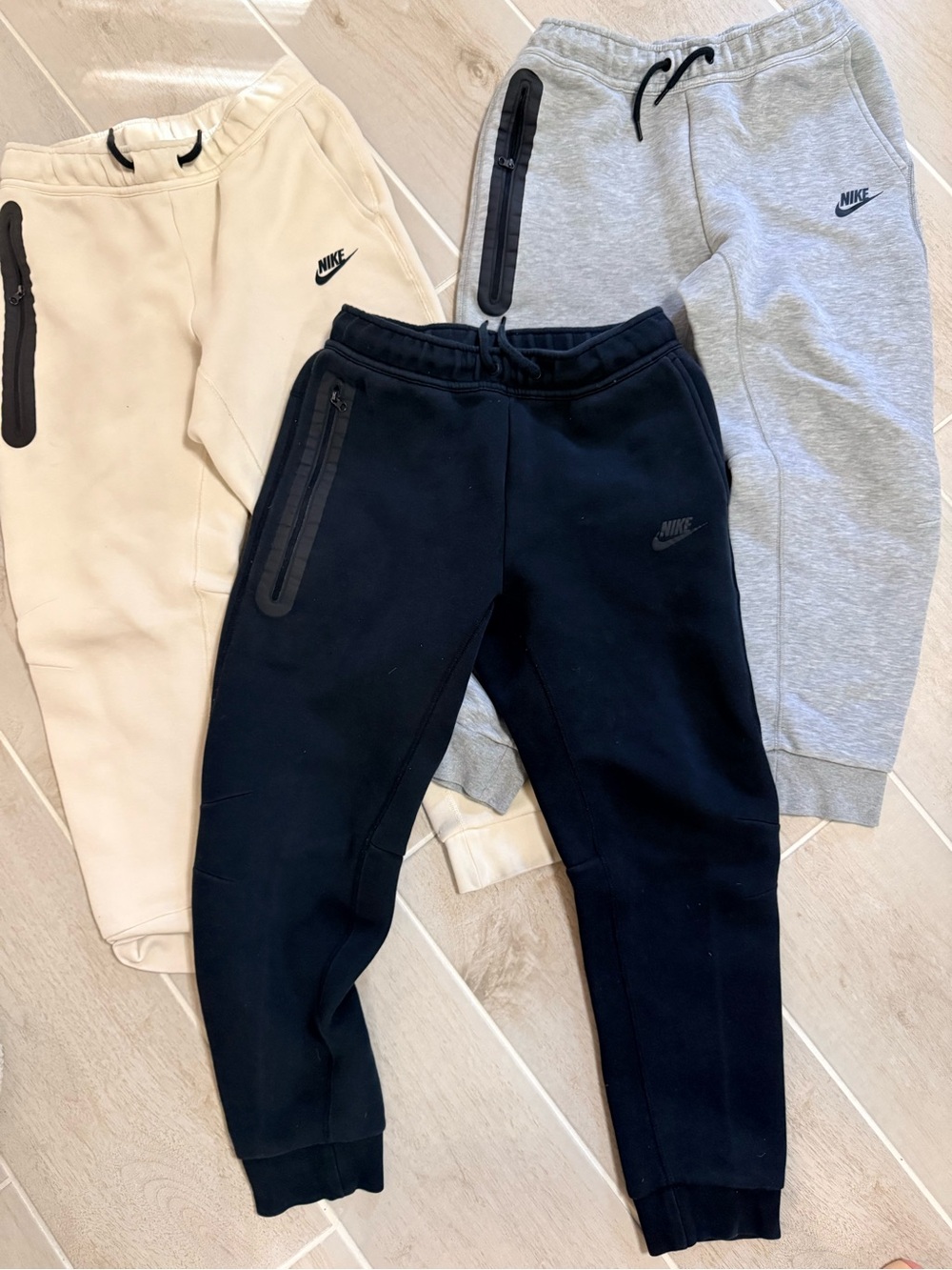 3 pair size large Boy’s Nike Tech joggers - retail $90 per pair, all 3 for $75